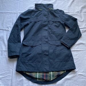 Pendleton Lined Hidden Hood Rain Coat Tartan Classic Navy Women’s Size Small